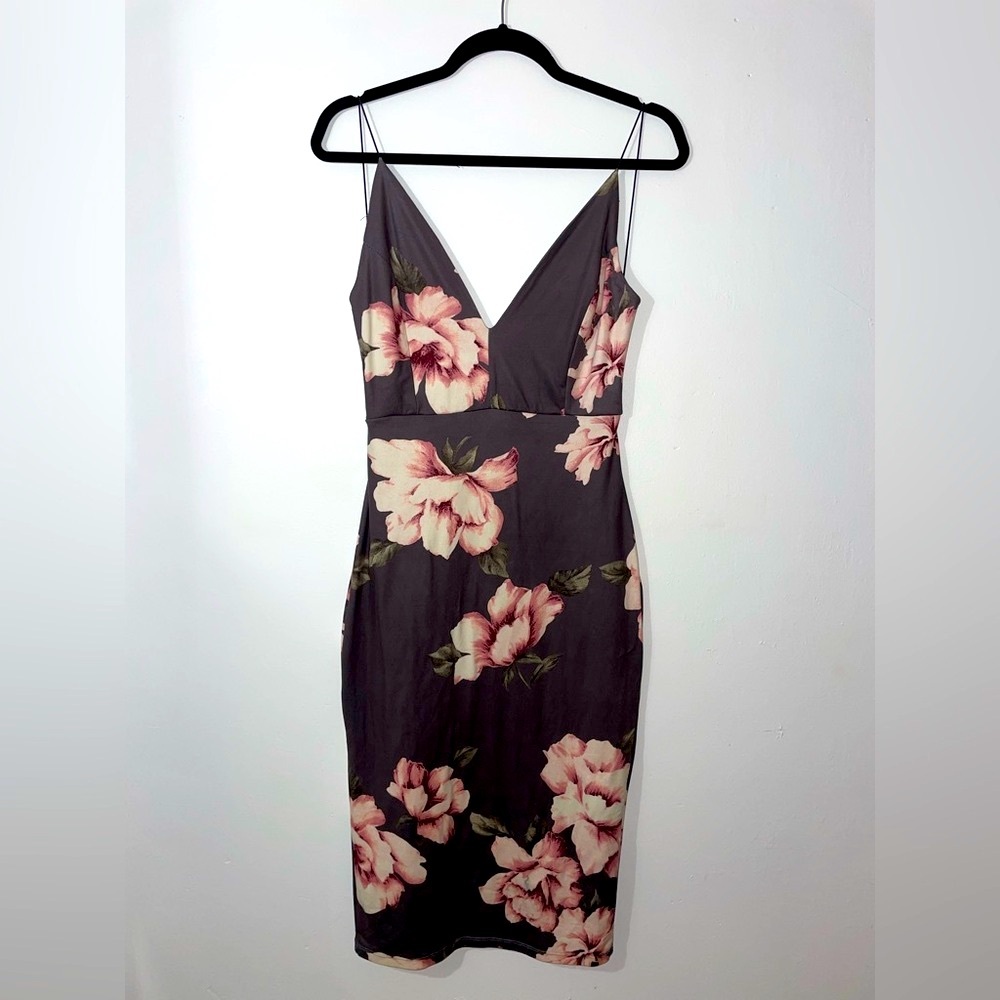 Floral Spaghetti Strap Backless Dress